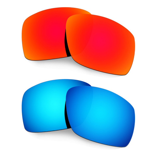 Hkuco Mens Replacement Lenses For Oakley Big Taco Red/Blue Sunglasses