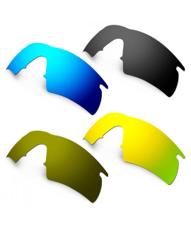 Hkuco Mens Replacement Lenses For Oakley M Frame Hybrid Blue/Black/24K Gold/Bronze Sunglasses