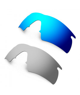 Hkuco Mens Replacement Lenses For Oakley M Frame Hybrid Blue/Titanium Sunglasses