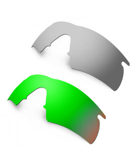 Hkuco Mens Replacement Lenses For Oakley M Frame Hybrid Titanium/Emerald Green  Sunglasses
