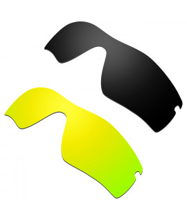 Hkuco Mens Replacement Lenses For Oakley Radar Path Black/24K Gold Sunglasses