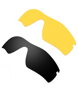 Hkuco Mens Replacement Lenses For Oakley Radar Path Sunglasses Black/Transparent Yellow Polarized