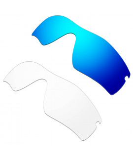 Hkuco Mens Replacement Lenses For Oakley Radar Path Sunglasses Blue/Transparent  Polarized