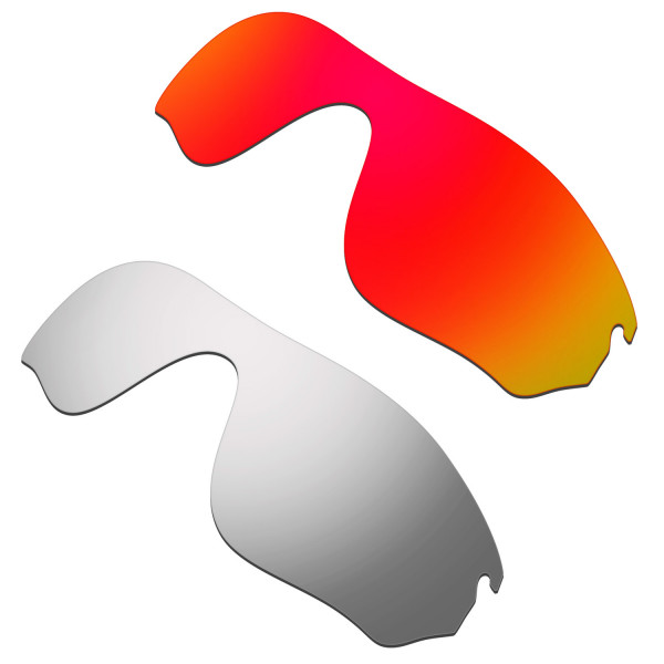 Hkuco Mens Replacement Lenses For Oakley RadarLock Pitch Red/Titanium Sunglasses