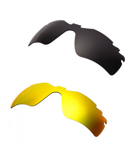 Hkuco Mens Replacement Lenses For Oakley Radar Path-Vented Black/24K Gold Sunglasses