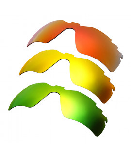 Hkuco Mens Replacement Lenses For Oakley Radar Path-Vented Red/24K Gold/Emerald Green Sunglasses