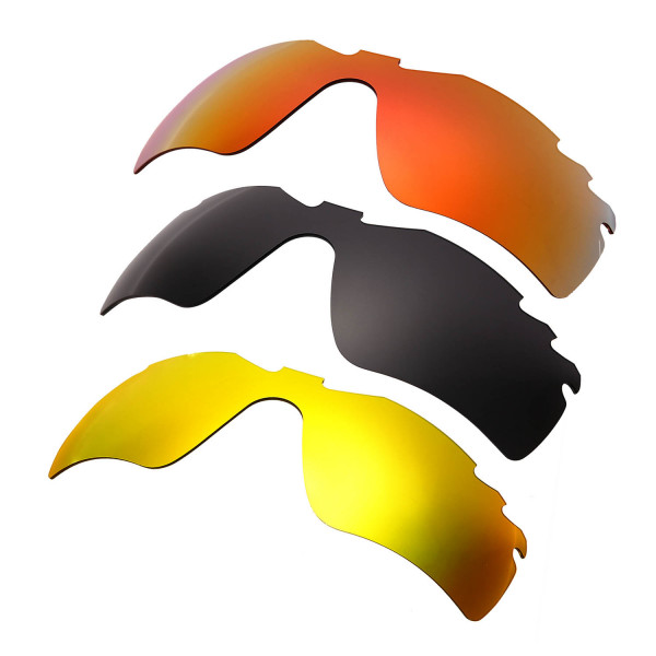 Hkuco Mens Replacement Lenses For Oakley Radar Path-Vented Red/Black/24K Gold Sunglasses