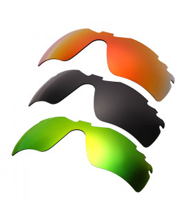 Hkuco Mens Replacement Lenses For Oakley Radar Path-Vented Red/Black/Emerald Green Sunglasses