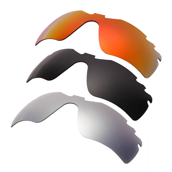 Hkuco Mens Replacement Lenses For Oakley Radar Path-Vented Red/Black/Titanium Sunglasses