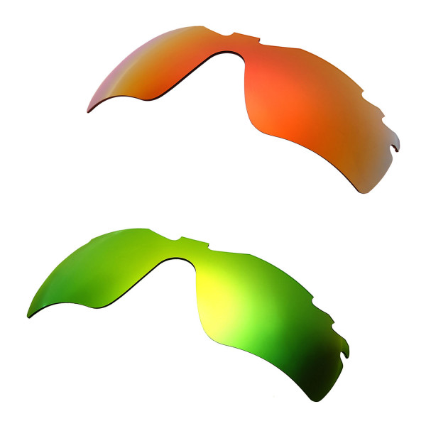 Hkuco Mens Replacement Lenses For Oakley Radar Path-Vented Red/Emerald Green Sunglasses