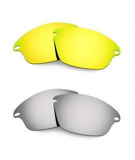 Hkuco Mens Replacement Lenses For Oakley Fast Jacket 24K Gold/Titanium Sunglasses
