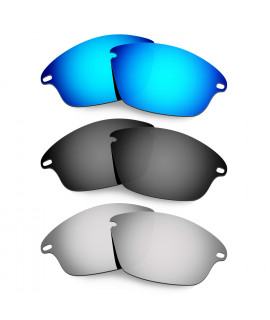 Hkuco Mens Replacement Lenses For Oakley Fast Jacket Blue/Black/Titanium Sunglasses
