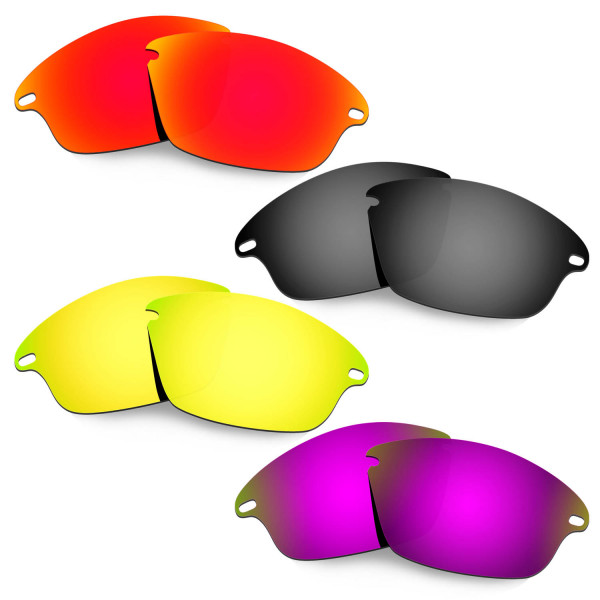Hkuco Mens Replacement Lenses For Oakley Fast Jacket Red/Black/24K Gold/Purple Sunglasses