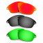 Hkuco Mens Replacement Lenses For Oakley Fast Jacket Red/Black/Emerald Green Sunglasses