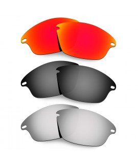 Hkuco Mens Replacement Lenses For Oakley Fast Jacket Red/Black/Titanium Sunglasses