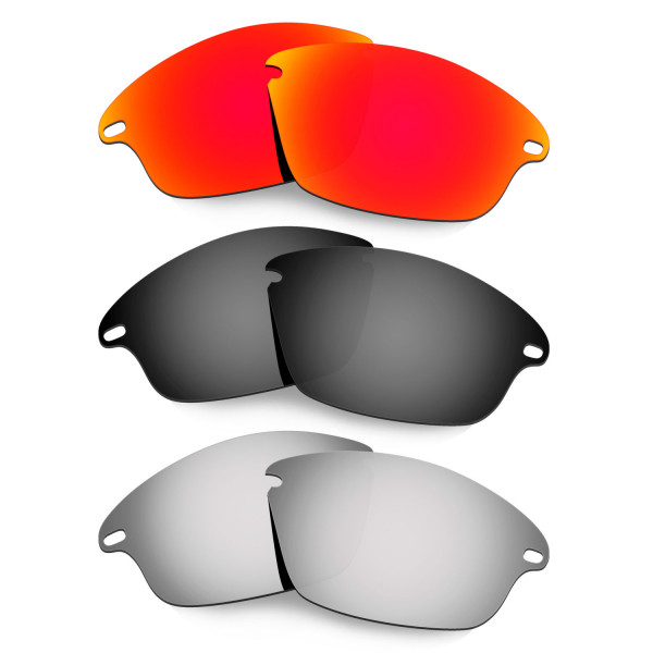 Hkuco Mens Replacement Lenses For Oakley Fast Jacket Red/Black/Titanium Sunglasses