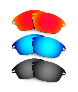 Hkuco Mens Replacement Lenses For Oakley Fast Jacket Red/Blue/Black Sunglasses