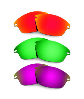 Hkuco Mens Replacement Lenses For Oakley Fast Jacket Red/Emerald Green/Purple Sunglasses