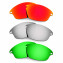 Hkuco Mens Replacement Lenses For Oakley Fast Jacket Red/Titanium/Emerald Green  Sunglasses