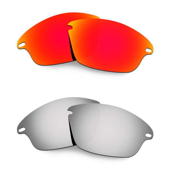 Hkuco Mens Replacement Lenses For Oakley Fast Jacket Red/Titanium Sunglasses
