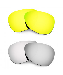 Hkuco Mens Replacement Lenses For Oakley Felon 24K Gold/Titanium Sunglasses