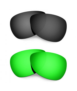 Hkuco Mens Replacement Lenses For Oakley Felon Black/Emerald Green Sunglasses