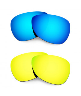 Hkuco Mens Replacement Lenses For Oakley Felon Blue/24K Gold Sunglasses