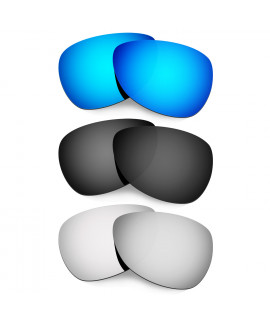 Hkuco Mens Replacement Lenses For Oakley Felon Blue/Black/Titanium Sunglasses