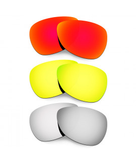 Hkuco Mens Replacement Lenses For Oakley Felon Red/24K Gold/Titanium Sunglasses
