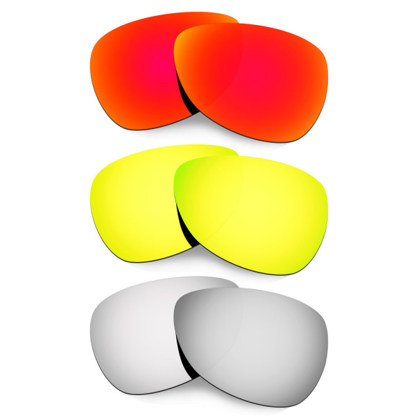 Hkuco Mens Replacement Lenses For Oakley Felon Red/24K Gold/Titanium Sunglasses
