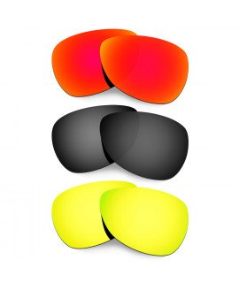 Hkuco Mens Replacement Lenses For Oakley Felon Red/Black/24K Gold Sunglasses