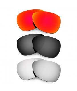 Hkuco Mens Replacement Lenses For Oakley Felon Red/Black/Titanium Sunglasses