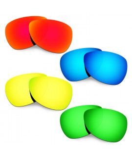 Hkuco Mens Replacement Lenses For Oakley Felon Red/Blue/24K Gold/Emerald Green Sunglasses