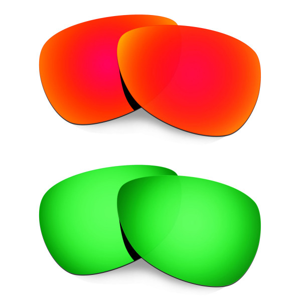Hkuco Mens Replacement Lenses For Oakley Felon Red/Emerald Green Sunglasses