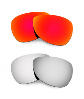 Hkuco Mens Replacement Lenses For Oakley Felon Red/Titanium Sunglasses