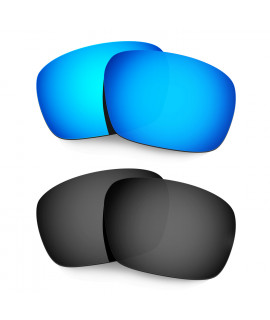Hkuco Mens Replacement Lenses For Oakley Badman Sunglasses Blue/Black Polarized 