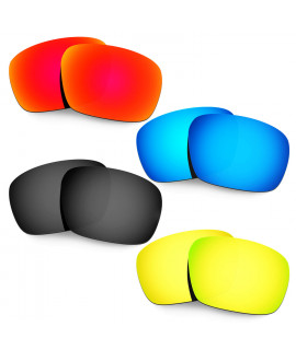 Hkuco Mens Replacement Lenses For Oakley Badman Red/Blue/Black/24K Gold Sunglasses