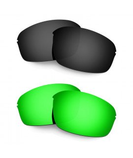 Hkuco Mens Replacement Lenses For Oakley Half Wire 2.0 Black/Emerald Green Sunglasses