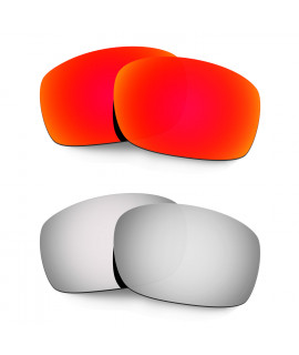 Hkuco Mens Replacement Lenses For Oakley X Squared Red/Titanium Sunglasses