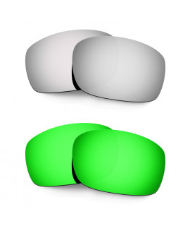 Hkuco Mens Replacement Lenses For Oakley X Squared Titanium/Emerald Green  Sunglasses