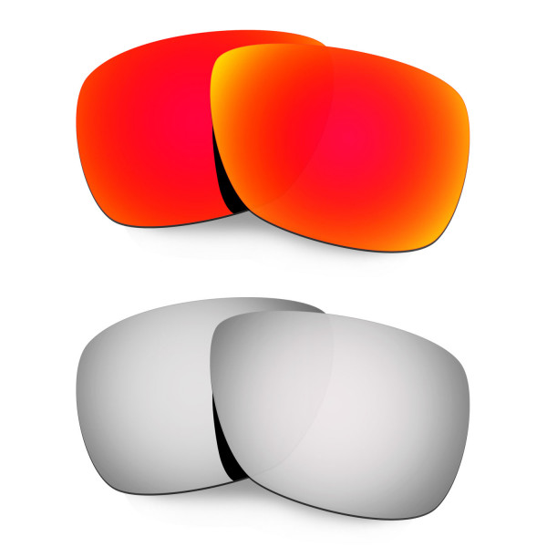 Hkuco Mens Replacement Lenses For Oakley Inmate Red/Titanium Sunglasses