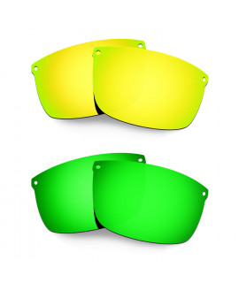 Hkuco Mens Replacement Lenses For Oakley Carbon Blade 24K Gold/Emerald Green Sunglasses