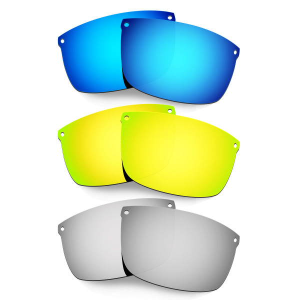 Hkuco Mens Replacement Lenses For Oakley Carbon Blade Blue/24K Gold/Titanium Sunglasses