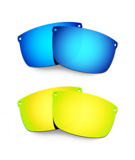 Hkuco Mens Replacement Lenses For Oakley Carbon Blade Blue/24K Gold Sunglasses