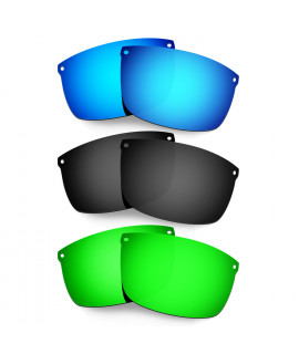Hkuco Mens Replacement Lenses For Oakley Carbon Blade Blue/Black/Emerald Green Sunglasses