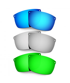 Hkuco Mens Replacement Lenses For Oakley Carbon Blade Blue/Titanium/Emerald Green Sunglasses