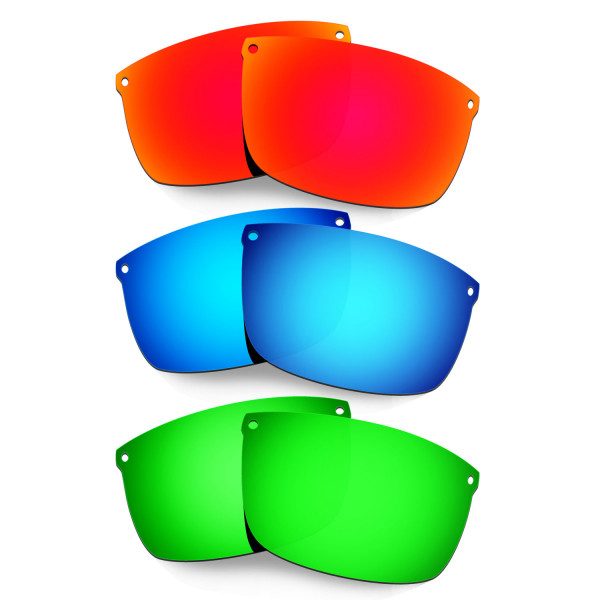 Hkuco Mens Replacement Lenses For Oakley Carbon Blade Red/Blue/Emerald Green Sunglasses