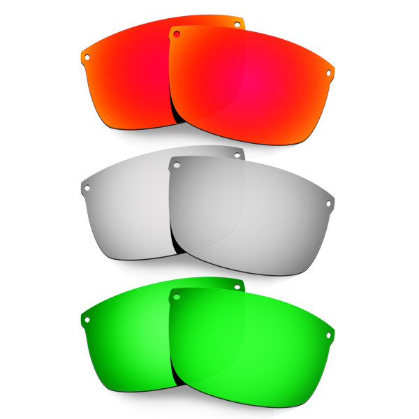 Hkuco Mens Replacement Lenses For Oakley Carbon Blade Red/Titanium/Emerald Green  Sunglasses