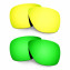 Hkuco Mens Replacement Lenses For Oakley Breadbox 24K Gold/Emerald Green Sunglasses