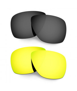 Hkuco Mens Replacement Lenses For Oakley Breadbox Black/24K Gold Sunglasses